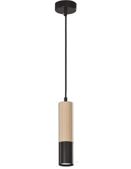 COLGANTE MADERA NEGRO GU10