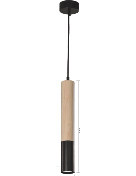 COLGANTE MADERA NEGRO GU10