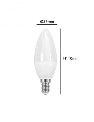 BOMBILLA LED VELA 6W E14 C37 CHIP...