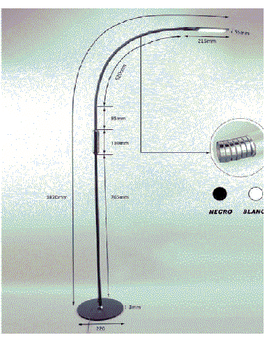 PIE FLEXO 9W TACTIL REGULABLE BLANCO