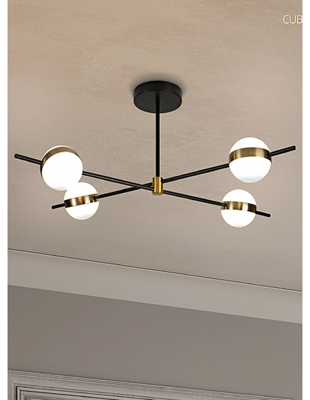 CUBA PLAFÓN LED 32W ORO/NEGRO