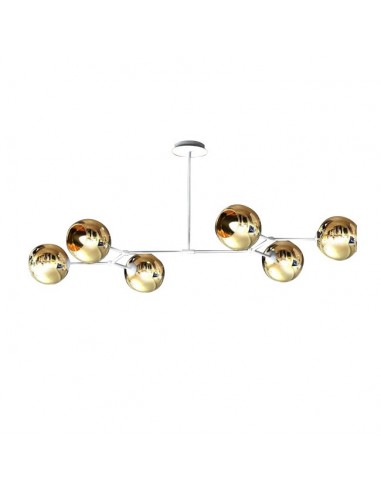 SARA LAMPARA 6 LUCES E14 CROMO +...