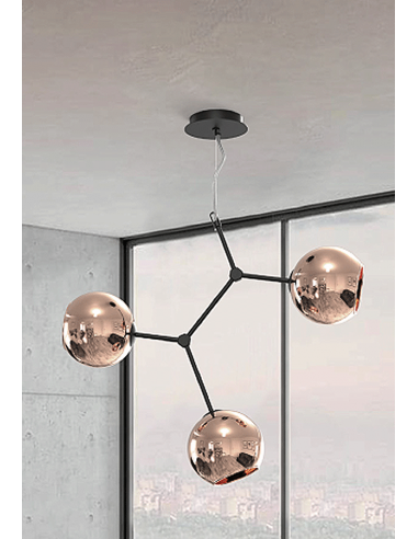 SARA LAMPARA 3 LUCES E14 CROMO +...