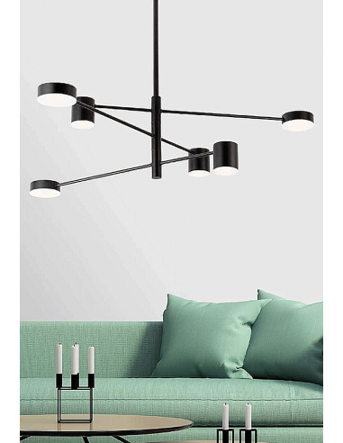 EMMA LAMPARA DISEÑO 6 LUCES 36W NEGRO...