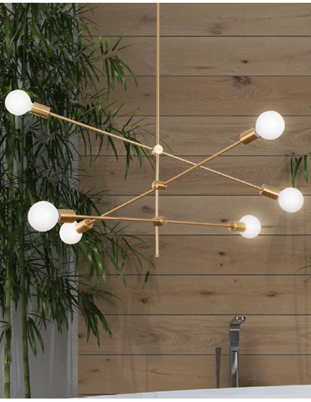 ANNA LAMPARA 6 LUCES E27 ORO