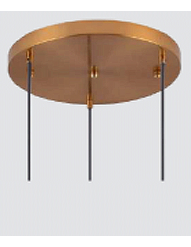 CAMILLA PLAFON COLGANTE 3 LUCES COBRE