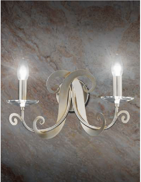 SOFIA APLIQUE 2 LUCES PLATA...