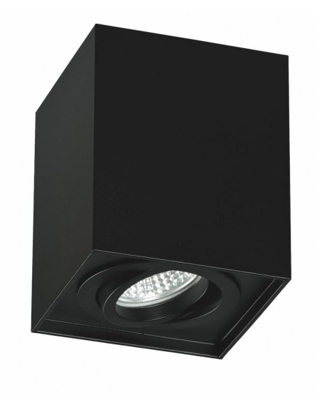 CUBO ALUMINIO NEGRO BASCULANTE SUPERFICIE GU10
