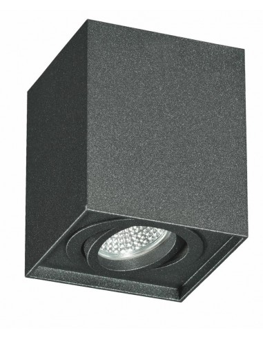 CUBO ALUMINIO PLATA BASCULANTE SUPERFICIE GU10