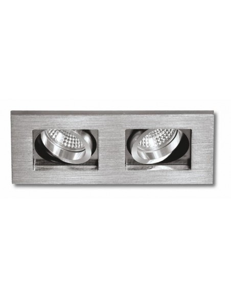 MINICARDAN RECTANGULAR 2 LUCES ALUMINIO 175x90mm