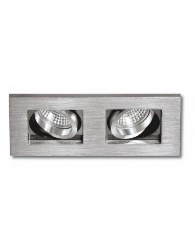 MINICARDAN RECTANGULAR 2 LUCES ALUMINIO 175x90mm