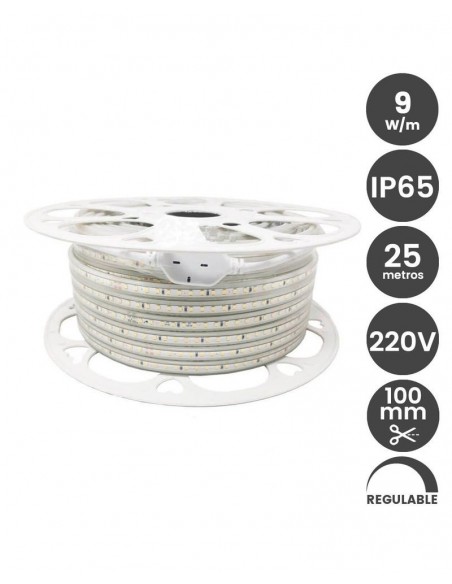 TIRA LED 220W 9 5W  REG  2700ºANCHO 12mmCORTE 10CM