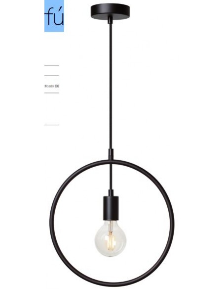 COLGANTE CORFU 1LUZ E27 NEGRO MATE 31x150cm