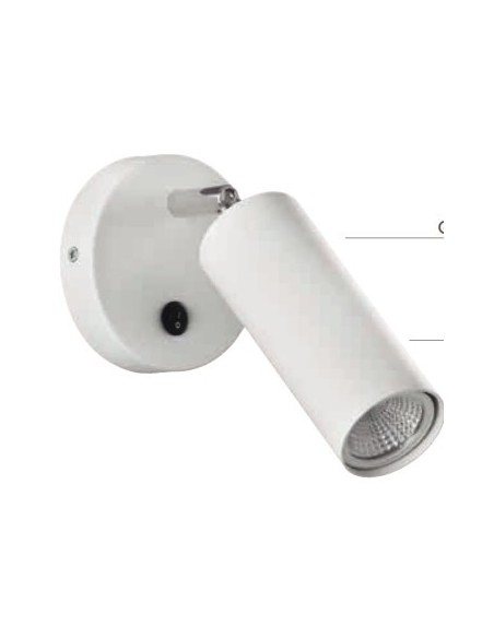 APLIQUE 1 LUZ GU10 CON INTERUPTOR BLANCO