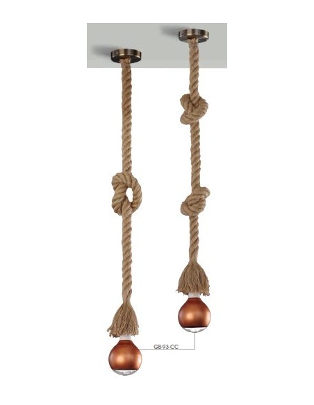 COLGANTE CUERO SOGA 1 LUZ CUERDA 1 5 METRO