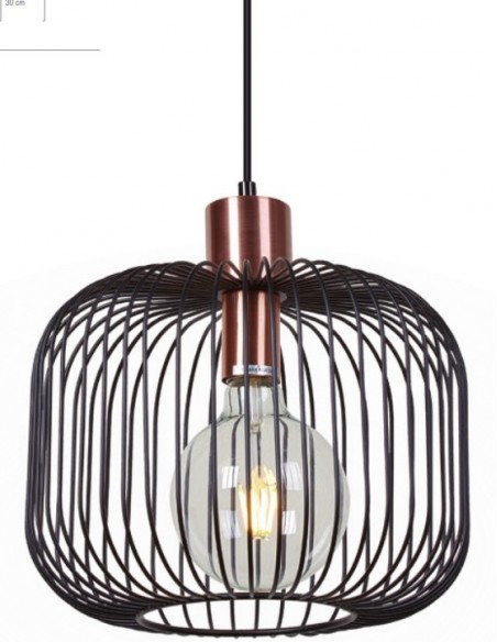 KIEV COLGANTE E27 NEGRO COBRE 30cmx35cm