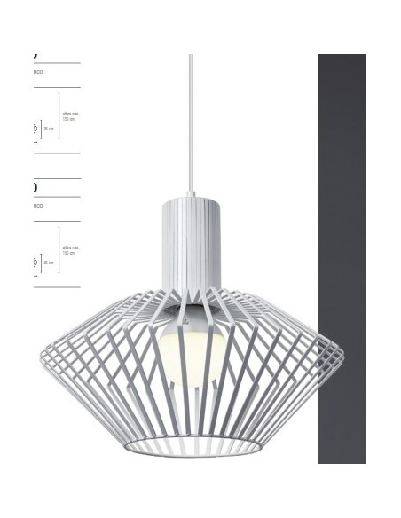 ODESA 30CM COLGANTE E27 BLANCO 30cmX26cm