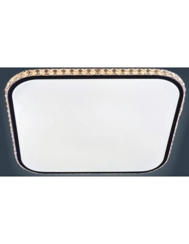 PLAFON 102W REG  CUADRADO CROMO CRISTAL 52cmx6cm