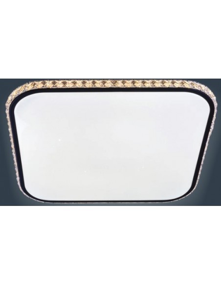 PLAFON 102W REG  CUADRADO CROMO CRISTAL 52cmx6cm