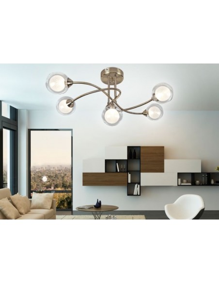 PLAFON 5 LUCES CUERO GX53...