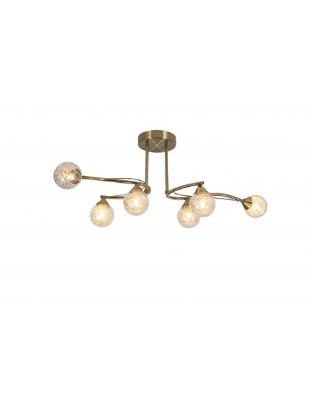 PLAFON 6 LUCES G9 CUERO...