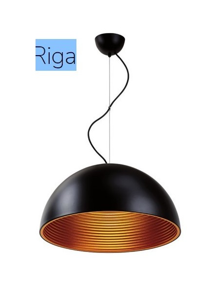 COLGANTE RIGA 40CM NEGRO INTERIOR ORO