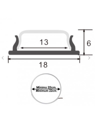 PERFIL FLEXIBLE ALUMINIO 2M CON DIFUSOR PERFIL FLEXIBLE ALUMINIO 2M CON DIFUSOR